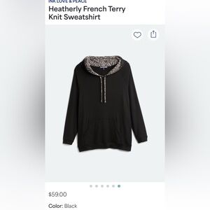 INK LOVE & PEACE Black Cowl Neck Sweater Stitch Fix.